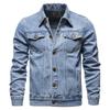 2024 Spring Autumn Men Denim Jackets Casual Solid Color Lapel Single Breasted Jeans Jacket Man Slim Fit Cotton Outwear Coats