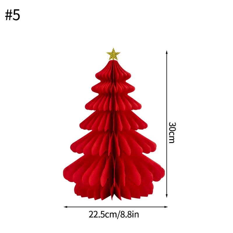 Christmas Tree Decoration 3D Honeycomb Paper Christmas Tree Hanging Pendent New Year Xmas Party Atmosphere Shop Decor Prop