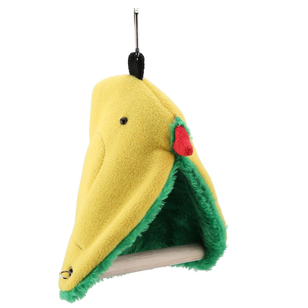 Bird Parrot Triangle Plush Hammock Cage Happy Tent Bed Hanging Cave Toy