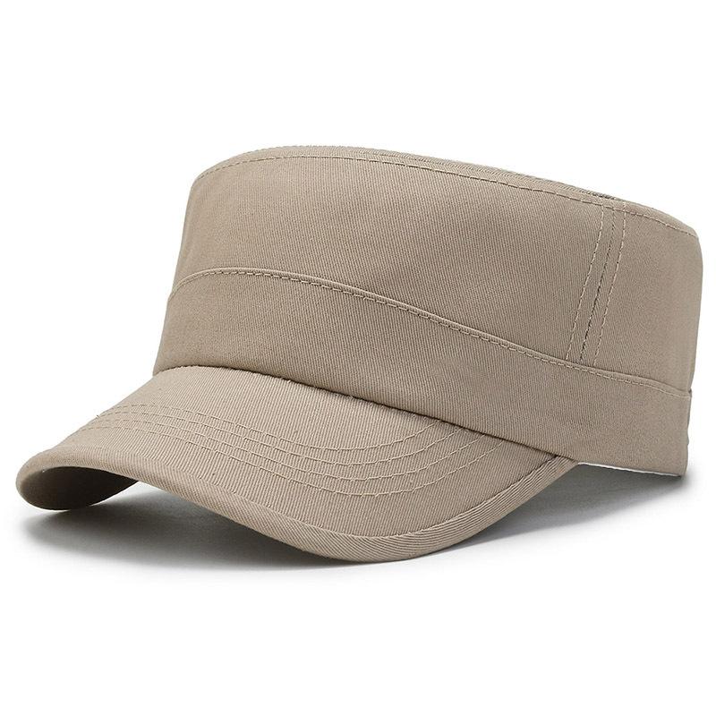 Men's Spring and Autumn New Simple Versatile Light Board Hat Outdoor Military Hat Men's Casual Fashion Flat Top Cap Men