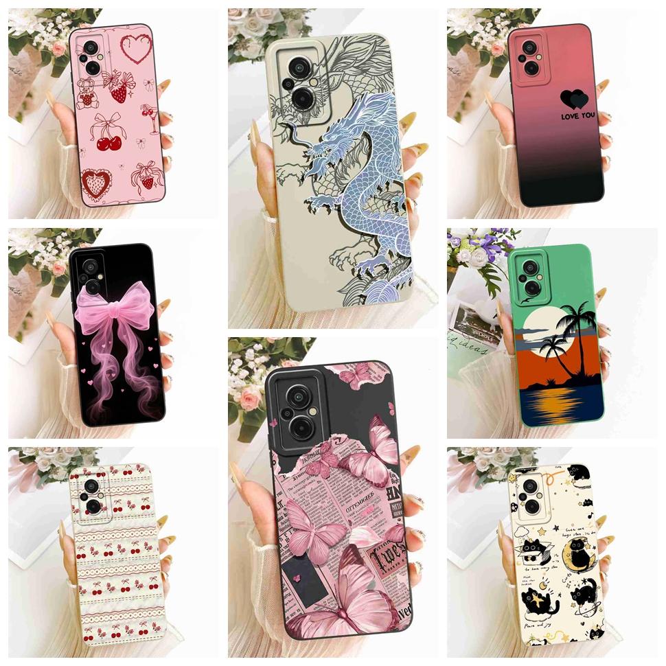 For Redmi 11 Prime 4G Case Colorful Butterfly Simple Silicone Back Cover For Redmi 11prime 4G 22071219AI 6.58" Bumper Casing