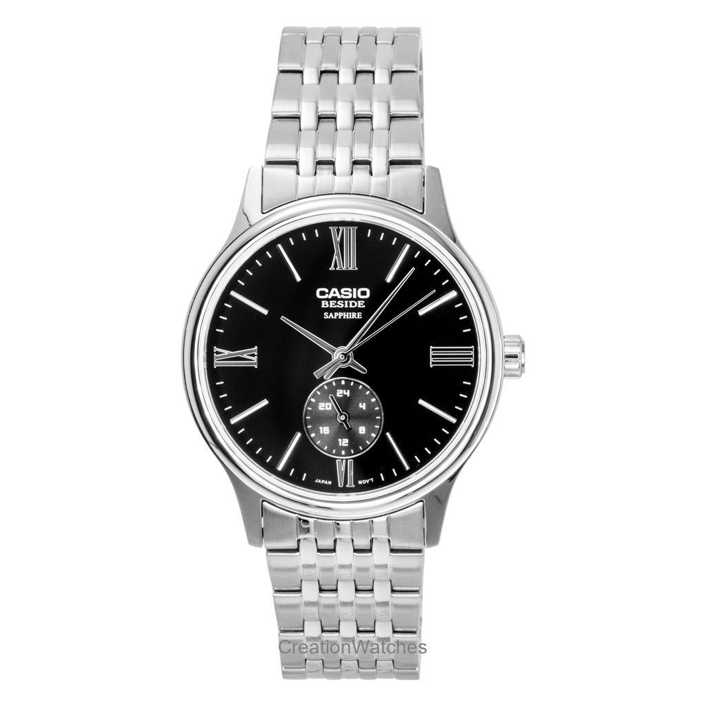 Casio Мужские часы BMS-100D-1AV Аналоговые Нержавеющая сталь Черный циферблат Кварцевые