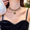 Women Necklace Faux Chain Entangled Sun Moon Star Pendant Hot Girl Choker Club Party