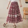 Хлопковая атласная винтажная летняя повседневная свободная длинная женская юбка больших размеров с высокой талией