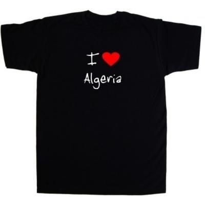 Я Люблю Сердце Алжир Футболка Летняя Дышащая Camisetas С круглым вырезом С коротким рукавом Посадка Толстовка для повседневной носки