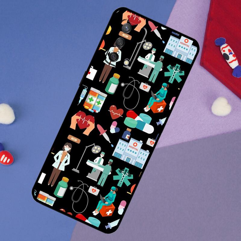 Nurse Medical Health Heart Case For OPPO A57S A54S A96 A76 A16 A5 A9 A53 A15 A17 A18 A58 A78 A98 A52 A72 A54 A74 A94