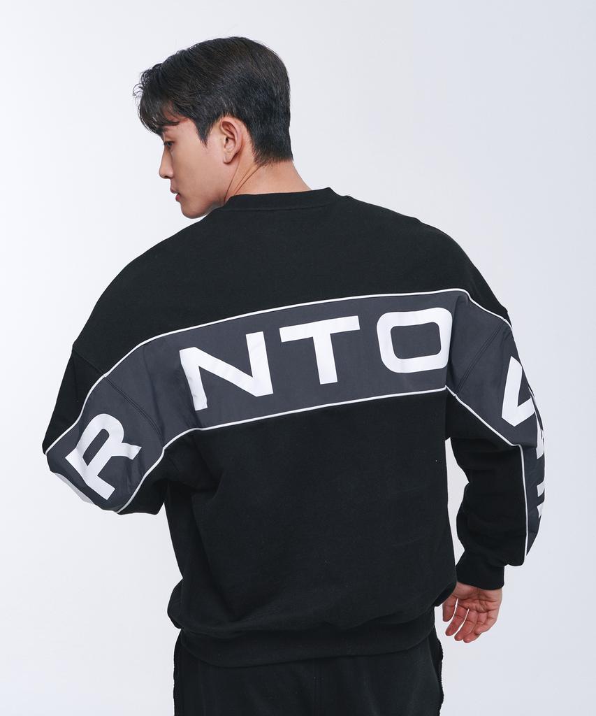 BORN TO WIN Nylon Mix Bold Sweatshirts [Black]