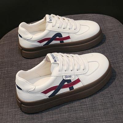 Версия из коровьей кожи~ кожаные маленькие белые туфли женские осенние новые универсальные повседневные кеды на платформе спортивные суб