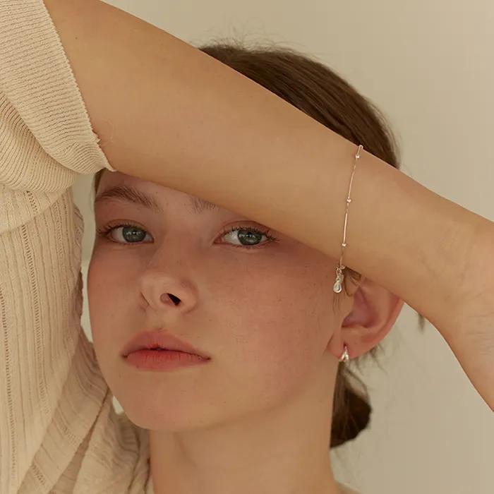 [Серебро925] Блестящий браслет с шариком-акцентом