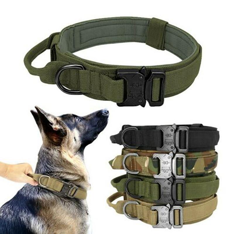 3 Colors Military Tactical Pet Collar Nylon Luxury Pet Training Dog Collar for Medium and Large Dogs
