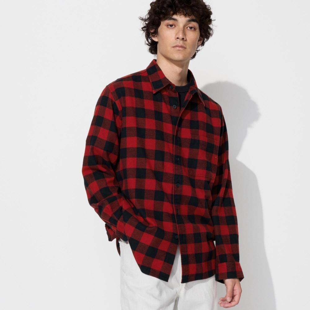 Uniqlo Flannel Shirt  LonG Sleeve ReGular Collar  Check G