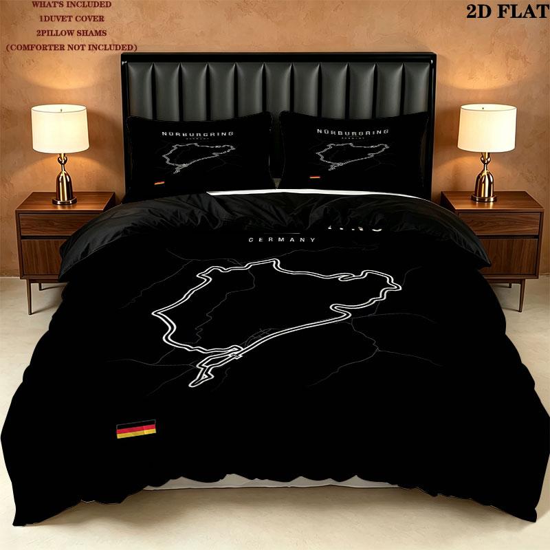 Pattern Bedding Quilt Set Quilt Cover Pillowcase Home Birthday Gift(1 * duvet cover + 2 * pillowcase, without core)