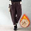 Women's Plus Size Lined Thickened Snow Pants Winter Warm Pants Outdoor Corduroy Pants