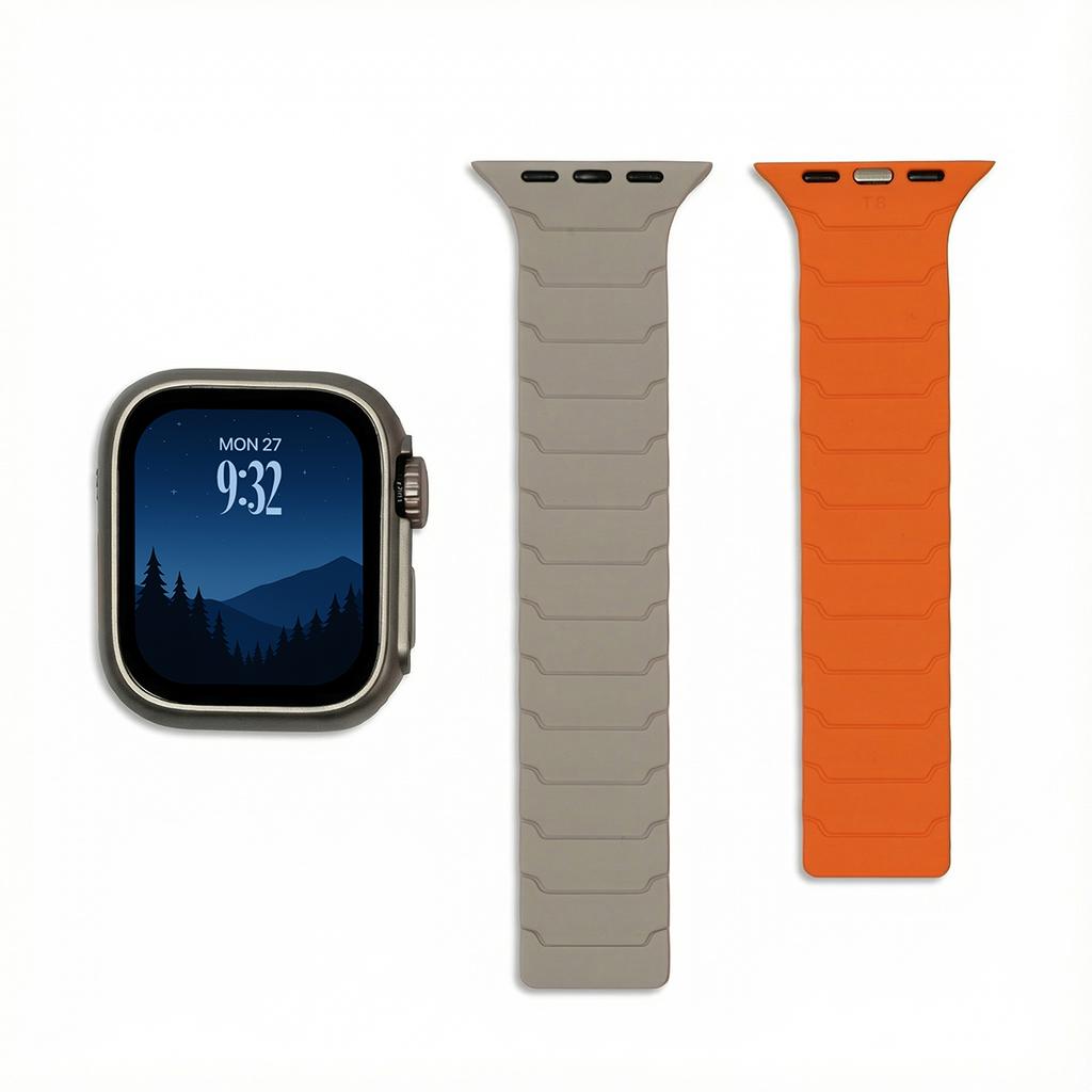 Чехол+Ремешок для Apple Watch Band 45мм 44 41 42 40мм Силиконовый Браслет для Iwatch Серии 3 4 5 6 Se 7 8 9 10 Сменить на Ультра Чехол