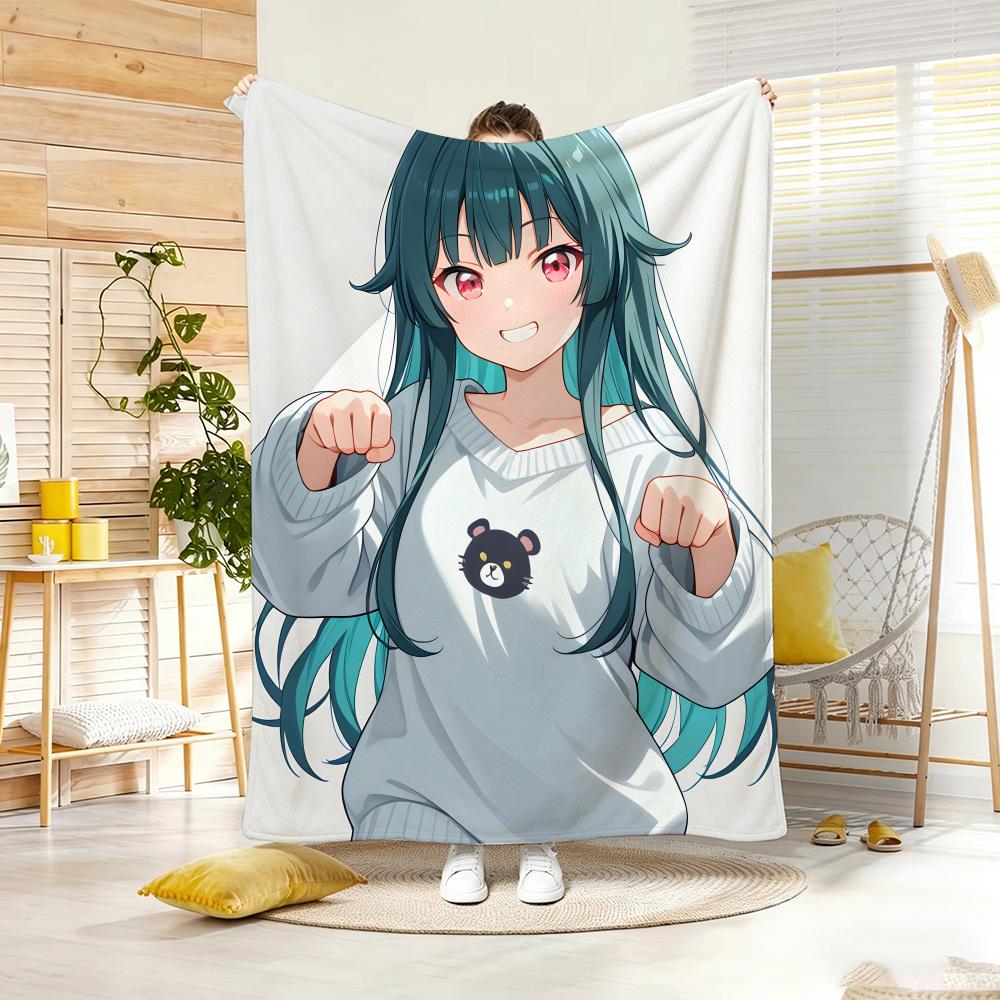 Animation GGreenHairS GirlS Throw Soft Warm Throw Blanket for Bedroom Living Room Bed Travel Camping Picnic Gift
