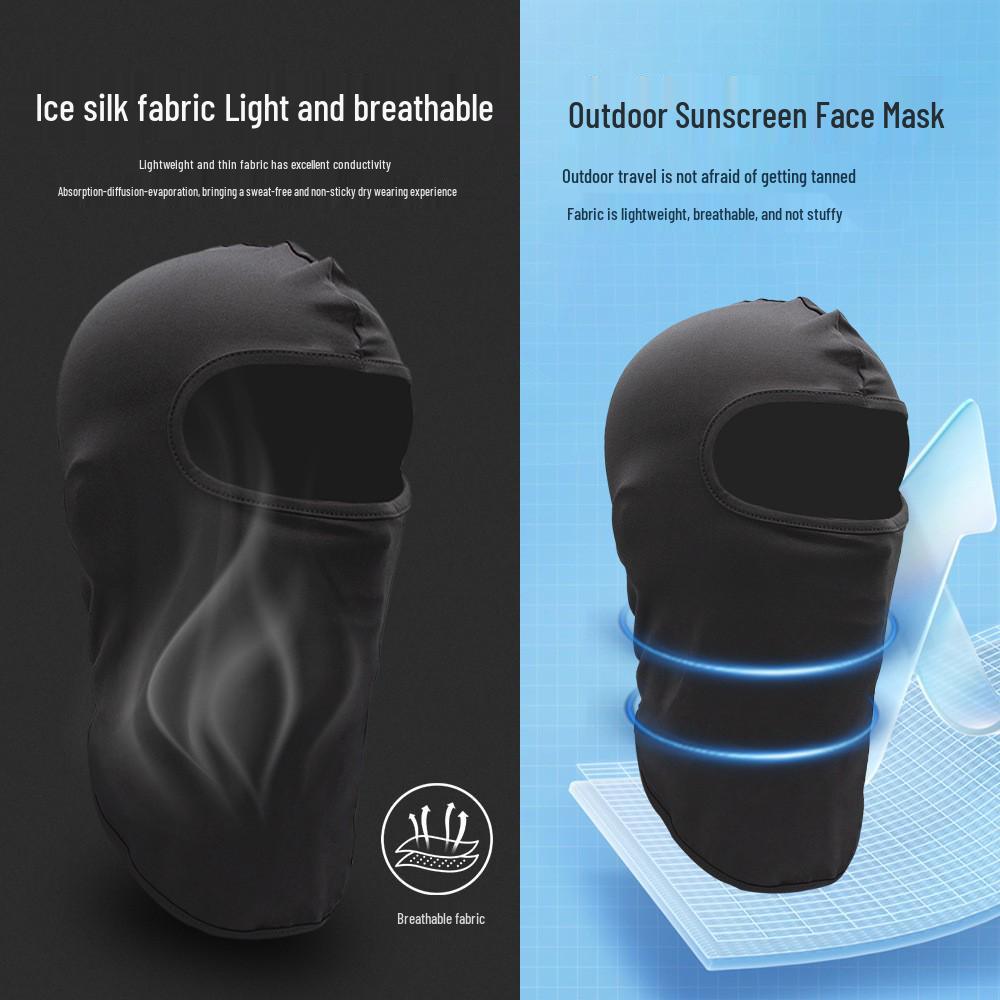 Sun Protection Cycling Face Mask - Ice Silk Neck Gaiter for Motorcycle Helmets (Spring/Summer)