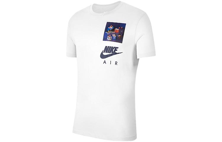 Nike Футболки мужские белые с круглым вырезом умеренного прямого кроя CW0414-100