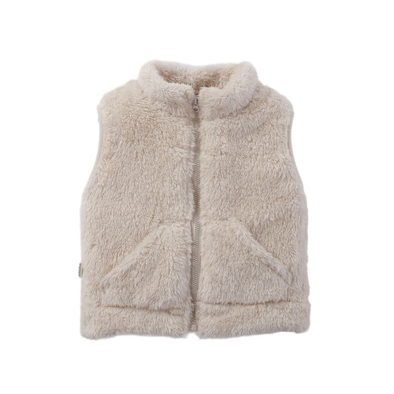 Детский теплый флисовый жилет без рукавов на пуговицах для детей 1-5 лет