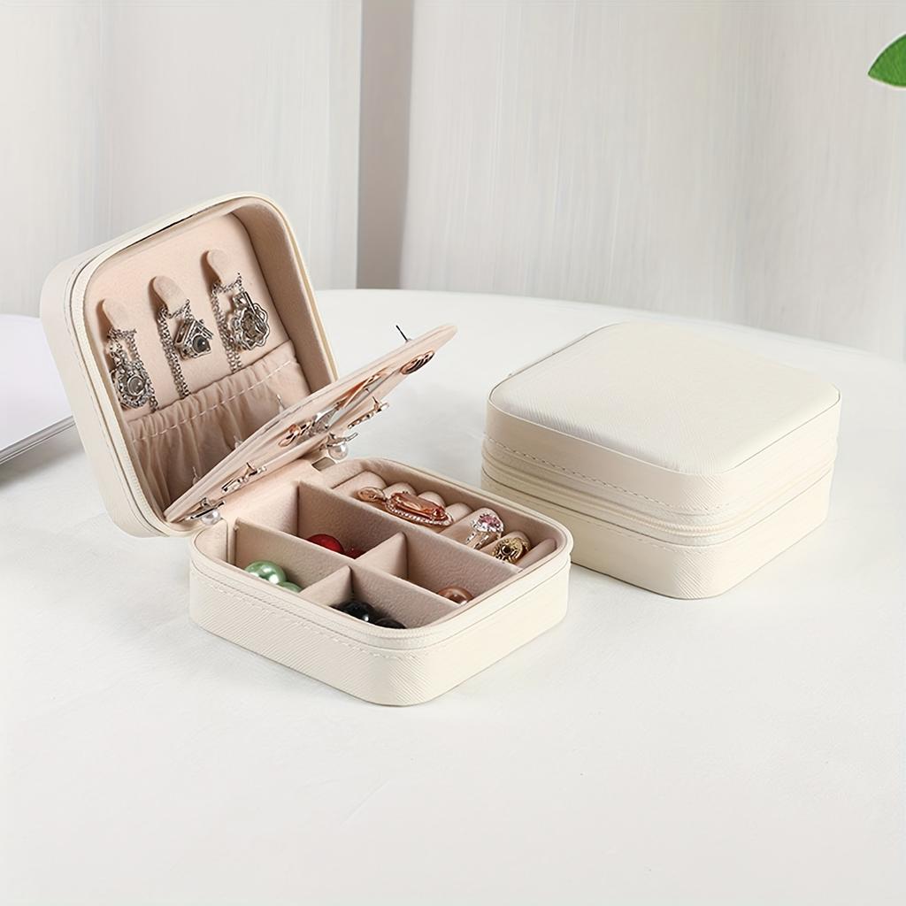 Портативная шкатулка для драгоценностей из кожи, органайзер для хранения колец, ожерелий, сережек, коробок, подарочных коробок для девочек и женщин