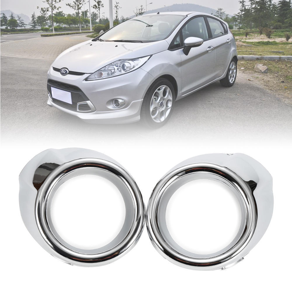 For Fiesta 2009 2010 2011 2012 Fog Light Cover Chrome Front Foglight Lamp Trim AccessoriesFog Lights Covers