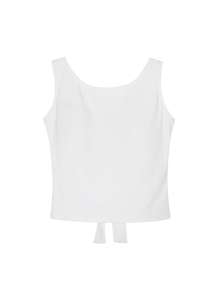 Sexy Bow Halter Sling Vest French with Chest Pad Inside Niche Outside Sleeveless Top