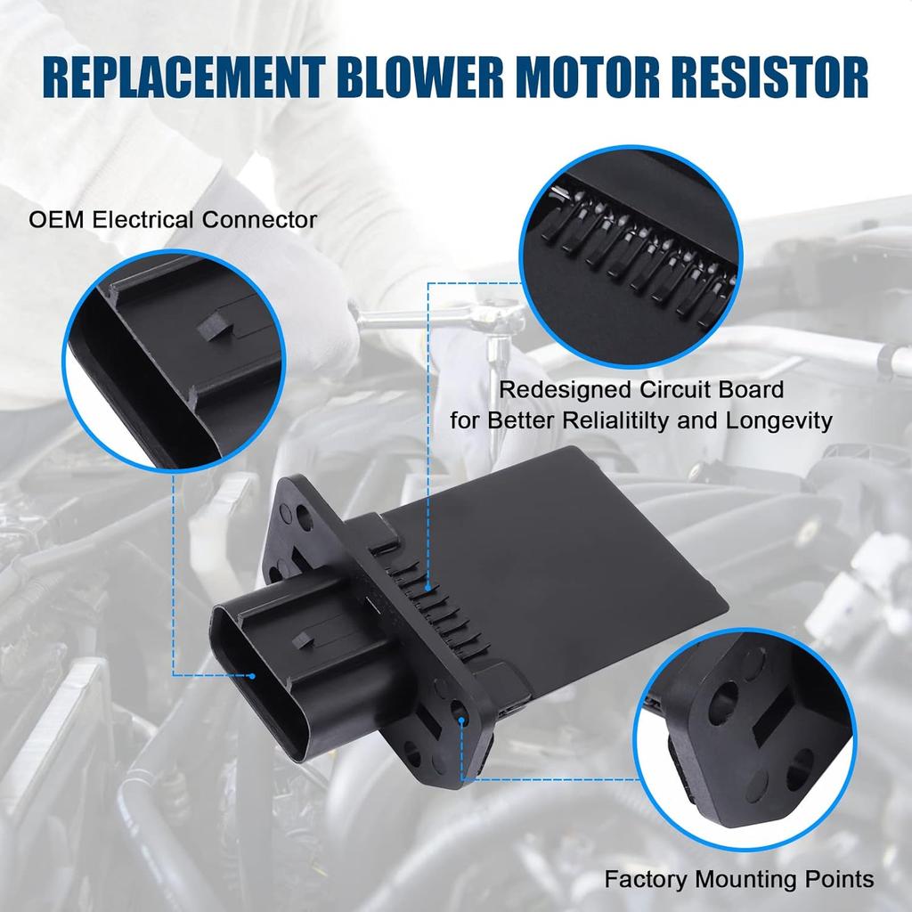 HVAC Blower Motor Resistor Replacement for Ford Expedition, Escape, F150, F250, F350 Super Duty, Mustang, Lincoln Mark LT, Mercury Mariner, Replaces