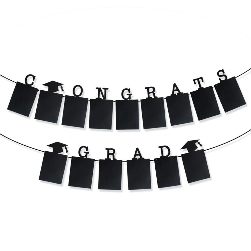 DIY 12th Grade Graduation Photo Banner Celebrate Graduation Seaso Congrats Grad Banner Paper Handmade Party Bunting Party Favors