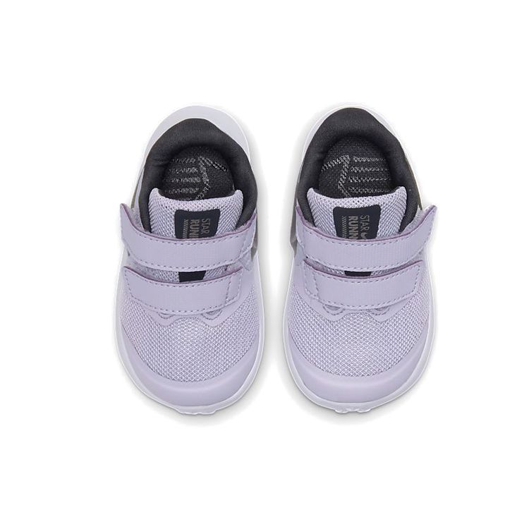 Nike Star Runner 2 Velcro Нескользящие Прочные Низкие Повседневные Кроссовки для Бега Детские Кроссовки Светло-Фиолетовый Серебристый AT1803-502
