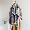 Красочный шарф с буквами женский осенне-зимний новый утолщенный двусторонний цветной имитация кашемира высококлассный универсальный теплый платок