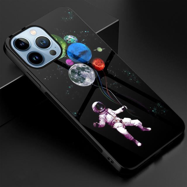 Чехол Moon Astronaut Fundas для Iphone 14 13 11 12 Pro Max Mini Xs Xr X 7 8 6s Plus Se 2022, роскошный чехол из закаленного стекла