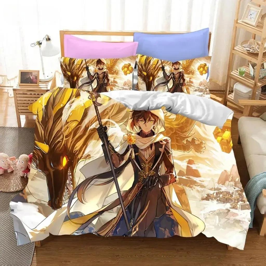 3D Game Genshin Impact Bedding Collections Keqing Xiao Duvet Cover Collection Boys Adults Single Full Queen King Size With Bed Linen