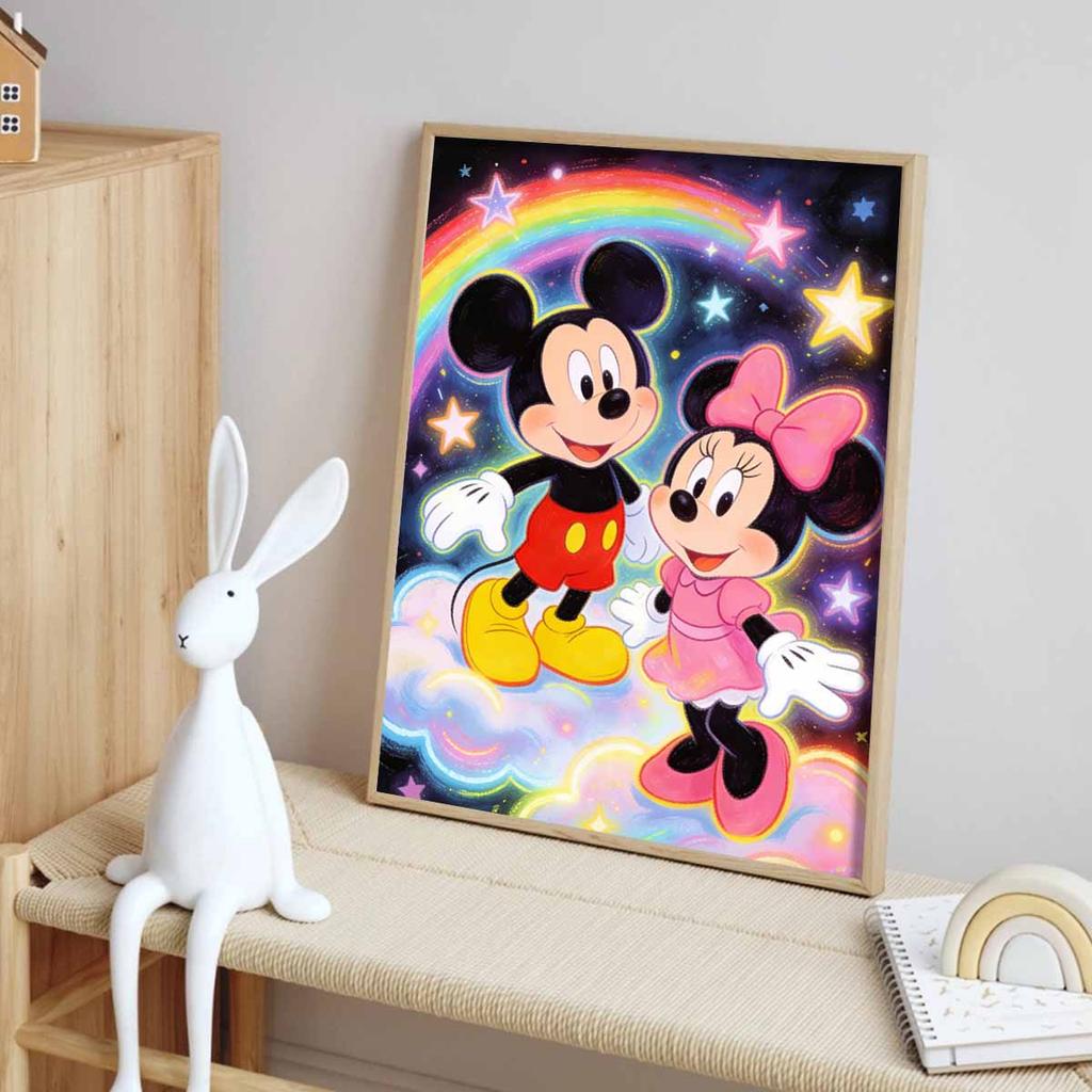 Disney Diamond Art Painting Kit Mickey Minnie Magical Rainbow Home Wall Decor Handmade Gift