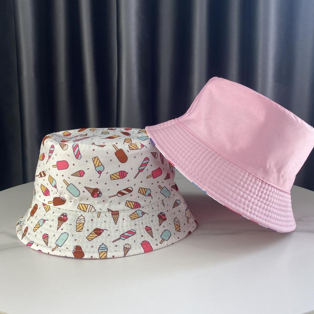 Thin Baby Bucket Hat Cartoon Print Outdoor Kid Sun Hat Summer Fisherman Cap