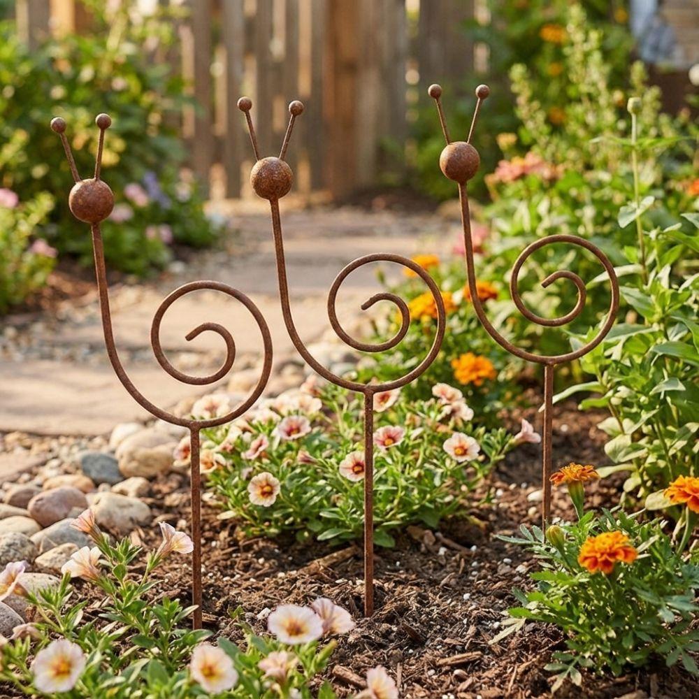 Rustproof Snail Shape Yard Art Weather Resistant Plant Snail Stake Patio Porch