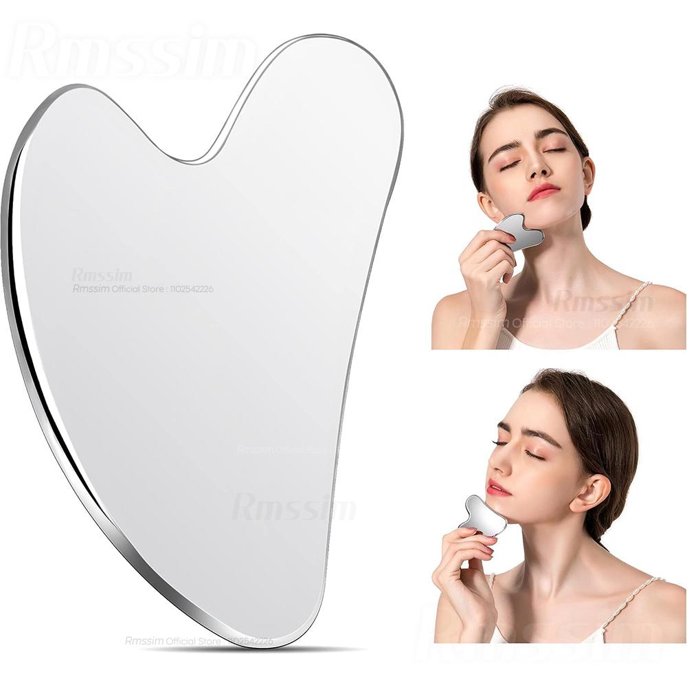 Gua Sha Natural Stainless Steel Scraper Massager Facial Skin Care Guasha Board Face Massager Board Heart Shape Body Relaxation