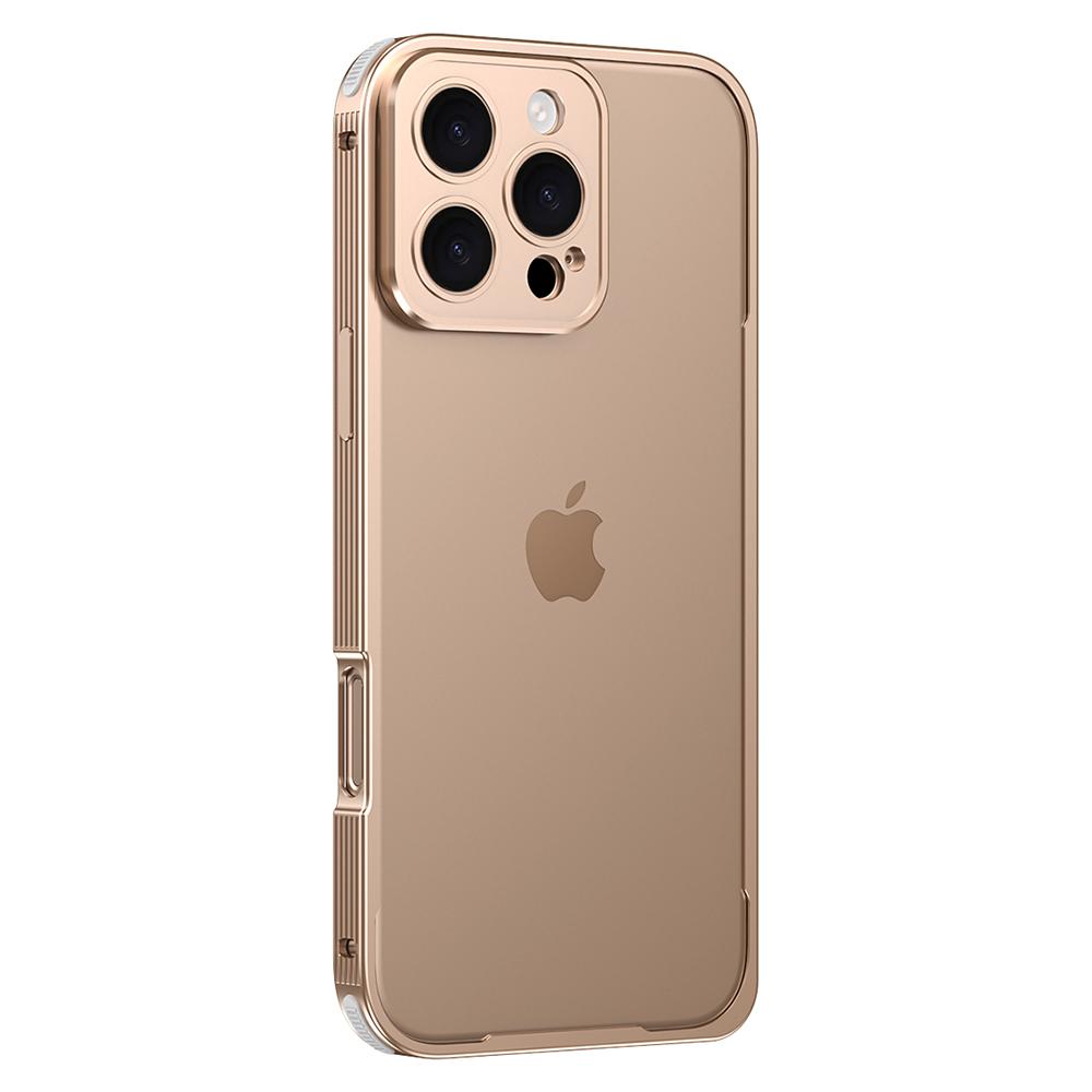 For iPhone 16 Pro Max Bumper Case Heat Dissipation Aluminium Alloy Phone Shell with Buckle/Camera Lid