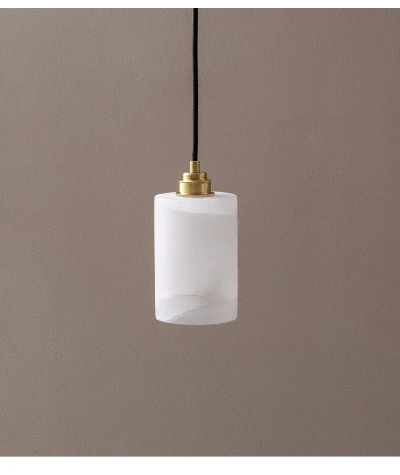 Spanish Alabaster Bedside Pendant Light - Minimalist Design for Master Bedroom, Hallway, or Foyer