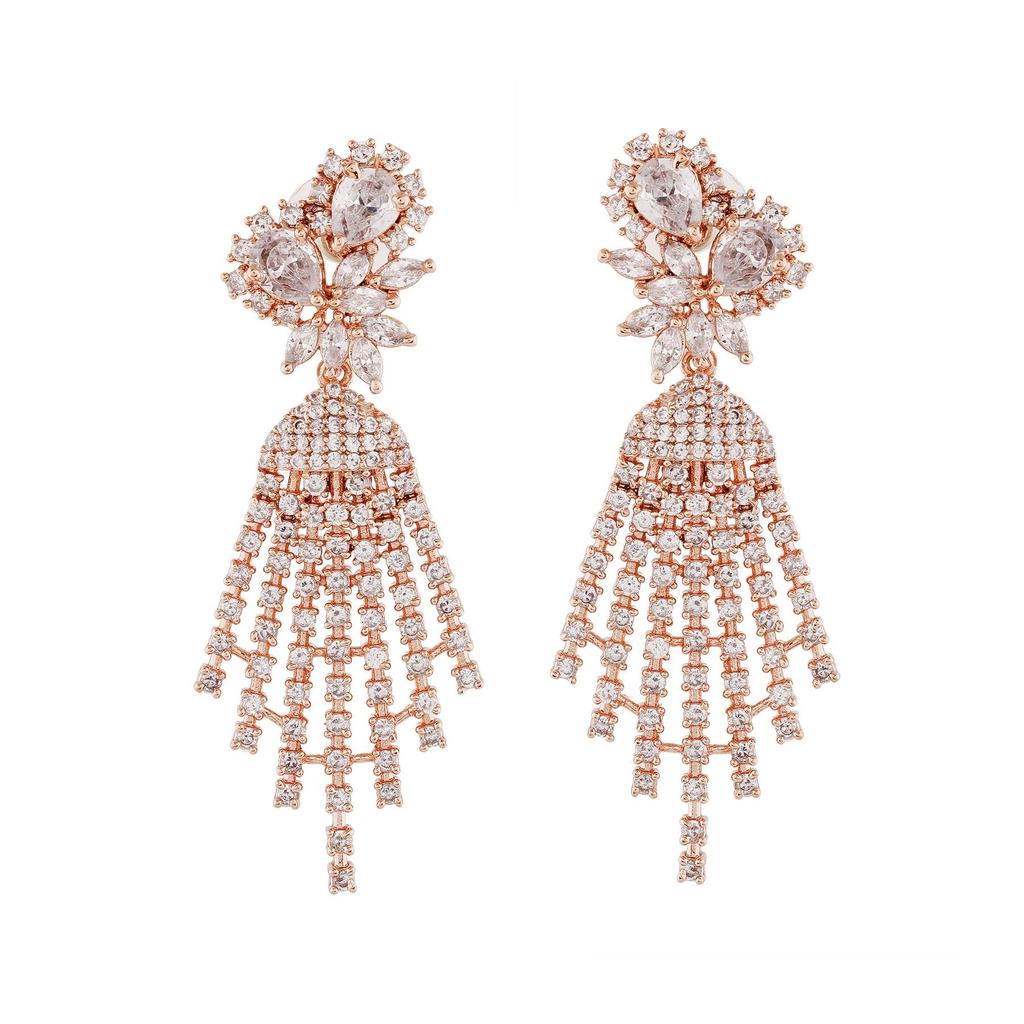 Женские серьги Estele со сверкающим цирконием из розового золота