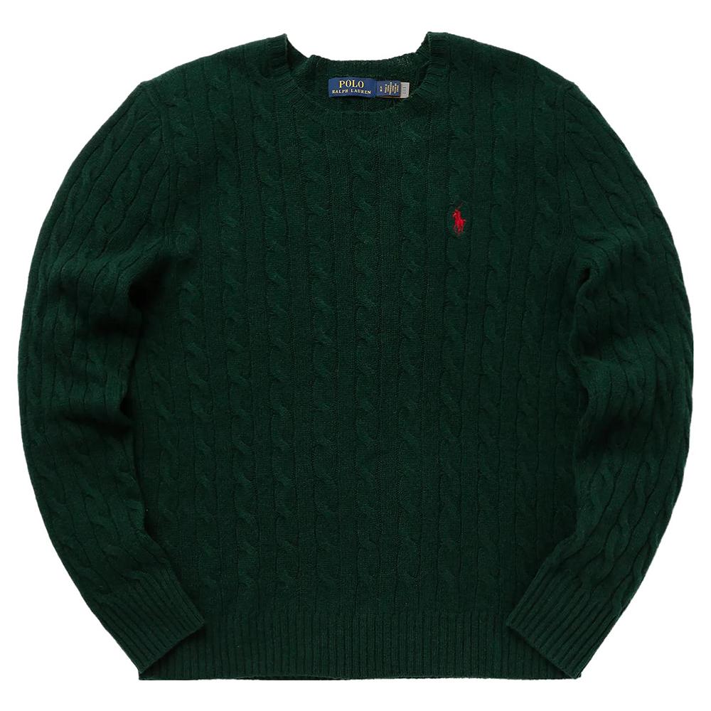 Polo Ralph Lauren однотонный свитер с вышитым пони, круглым вырезом и длинными рукавами, мужской свитер, зеленый 710876762-004