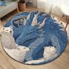 Beautiful dragon Round Area Rug,Carpet Rug for Living Room Bedroom Sofa Playroom Decor,Non-slip Floor Mat