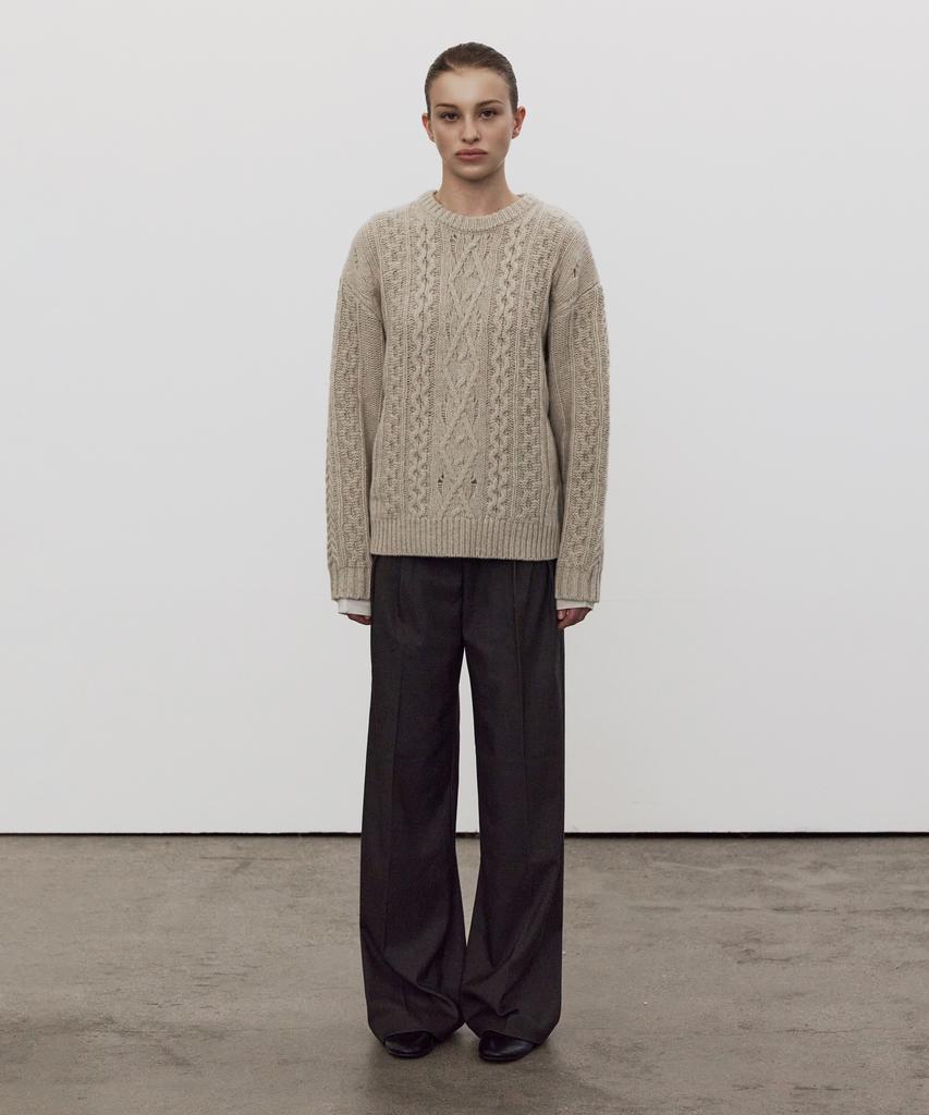 Eliotti Aran Wool Sweater_2Color