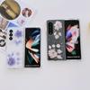 Для Samsung Galaxy Z Fold 4 3 чехол с настоящим цветком, серебряная фольга, прозрачный четырехугольный противоударный силиконовый складной чехол, аксессуары