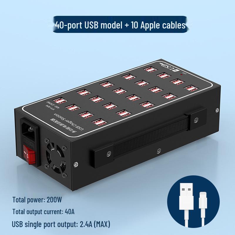Многопортовое USB-быстрое зарядное устройство: Умная настольная зарядная станция для нескольких устройств