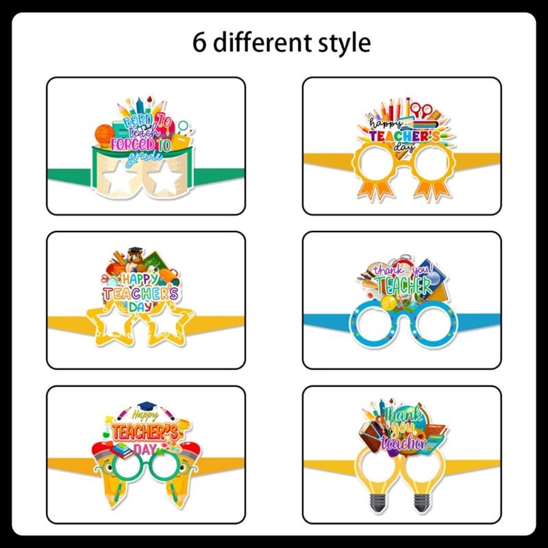 Набор из 12 бумажных очков для выражения признательности учителю, забавные очки для учителя для веселья и фестиваля, украшения для фотобудки