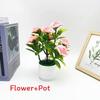 Flower Plastic Rose Fake Potted Plant Bonsai For Tabletop Decor And Use Event