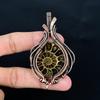 Ammonite Fossil 999 Copper Wire Wrapped Pendant, Handmade Gemstone Jewelry Pendant For Memorial Day
