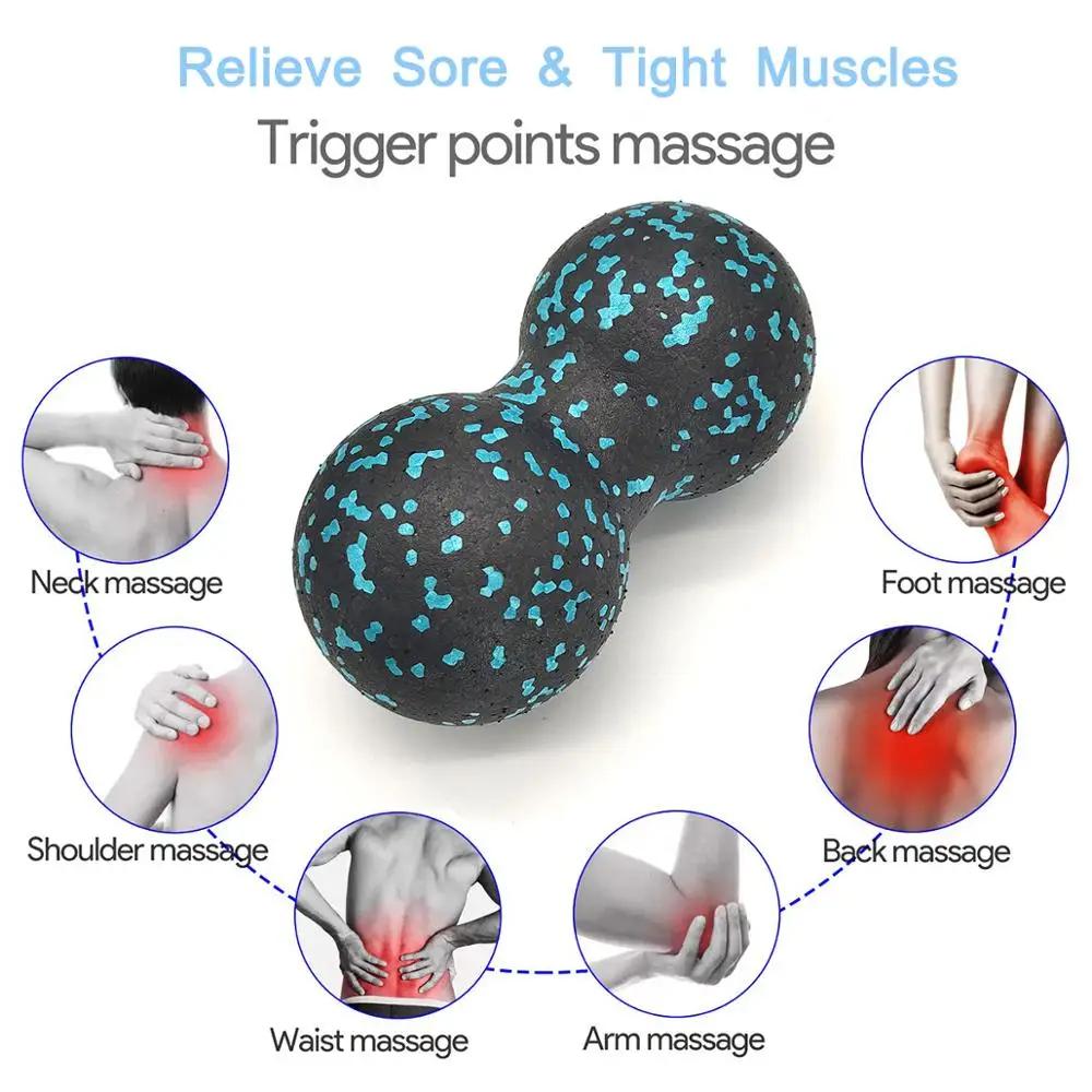 Массажный мяч, двойной мяч для лакросса, подвижный арахисовый мяч для самостоятельного миофасциального релиза, инструмент для глубокого массажа тканей
