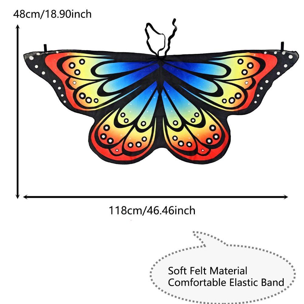 Colorful Butterfly Wings Costume Fancy Dress Cosplay Costume Fairy Shawl DIY Decorations Cape Butterfly Party Accessories