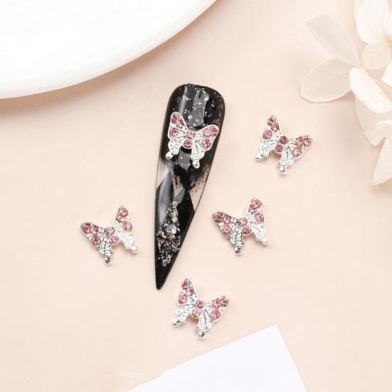 10 шт., подвески для ногтей в виде бабочек, блестящие стразы, инкрустация из искусственного кристалла, 3D подвески, аксессуары для маникюра «сделай сам», ювелирные изделия для дизайна ногтей, украшения для чехла для телефона