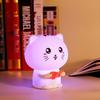 Cute Reading Cat Silicone Lamp, 7 Colors USB Rechargeable Touch Portable Light, Adjustable Lighting